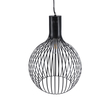 GloboStar® SCANDI 01266 Μοντέρνο Κρεμαστό Φωτιστικό Πλέγμα Μονόφωτο 1 x E27 IP20 Μαύρο Μέταλλο - Μ38 x Π38 x Υ50cm