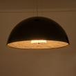 GloboStar® SERENIA 01270 Μοντέρνο Κρεμαστό Φωτιστικό Καμπάνα Μονόφωτο 1 x E27 IP20 Μαύρο Μέταλλο με Λευκό Γύψο - Μ60 x Π60 x Υ30cm