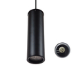 GloboStar® CANNON 01275 Μοντέρνο Κρεμαστό Φωτιστικό Κύλινδρος Μονόφωτο 1 x GU10 Μαύρο Μέταλλο - Μ6 x Π6 x Y20cm