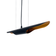 GloboStar® ESTERINA 01304 Μοντέρνο Κρεμαστό Φωτιστικό Ανάρτηση Δίφωτο 2 x E27 IP20 Μαύρο & Χρυσό Μέταλλο - Μ60 x Π6 x Υ6cm