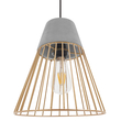 GloboStar® DURANT 01323 Μοντέρνο Κρεμαστό Φωτιστικό Πλέγμα Μονόφωτο 1 x E27 IP20 Γκρι Τσιμέντο με Μπεζ Μέταλλο - Μ25 x Π25 x Υ31cm