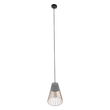 GloboStar® DURANT 01323 Μοντέρνο Κρεμαστό Φωτιστικό Πλέγμα Μονόφωτο 1 x E27 IP20 Γκρι Τσιμέντο με Μπεζ Μέταλλο - Μ25 x Π25 x Υ31cm