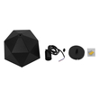 GloboStar® HEXAGON 01195 Μοντέρνο Κρεμαστό Φωτιστικό Καμπάνα Μονόφωτο 1 x E27 IP20 Μαύρο & Χρυσό Μέταλλο - Μ46 x Π46 x Υ25cm