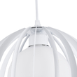 GloboStar® INGLEY 01225 Μοντέρνο Κρεμαστό Φωτιστικό Πλέγμα Μονόφωτο 1 x E27 IP20 Λευκό Μέταλλο με Λευκό Γυαλί - Μ26 x Π26 x Υ21cm