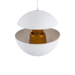 GloboStar® SEVILLE 01268 Μοντέρνο Κρεμαστό Φωτιστικό Ανάρτηση Μονόφωτο 1 x E27 IP20 Λευκό & Χρυσό Μέταλλο - Μ35 x Π35 x Υ35cm