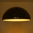 GloboStar® SERENIA 01272 Μοντέρνο Κρεμαστό Φωτιστικό Καμπάνα Μονόφωτο 1 x E27 IP20 Μαύρο Μέταλλο με Λευκό Γύψο - Μ90 x Π90 x Y40cm