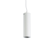 GloboStar® CANNON 01274 Μοντέρνο Κρεμαστό Φωτιστικό Κύλινδρος Μονόφωτο 1 x GU10 IP20 Λευκό Μέταλλο - Μ6 x Π6 x Y20cm