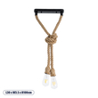 GloboStar® ROPE 01279 Vintage Κρεμαστό Φωτιστικό Ράγα Δίφωτο 2 x E27 IP20 Μπεζ Σχοινί - Μ30 x Π3.5 x Υ100cm GloboStar® ROPE 01279 Vintage Κρεμαστό Φωτιστικό Ράγα Δίφωτο 2 x E27 IP20 Μπεζ Σχοινί - Μ30 x Π3.5 x Υ100cm