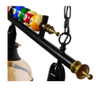 GloboStar® BILLIARD SERIES 01280 Vintage Κρεμαστό Φωτιστικό Φιγούρα Τρίφωτο 3 x E27 IP20 Mαύρο Μέταλλο με Μελί Γυαλί - Μ96 x Π25 x Υ30cm
