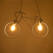 GloboStar® BIKE 01300 Vintage Κρεμαστό Φωτιστικό Φιγούρα Δίφωτο 2 x E27 IP20 Λευκό Μέταλλο - Μ67 x Π3.5 x Υ41cm