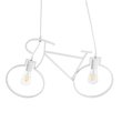 GloboStar® BIKE 01300 Vintage Κρεμαστό Φωτιστικό Φιγούρα Δίφωτο 2 x E27 IP20 Λευκό Μέταλλο - Μ67 x Π3.5 x Υ41cm