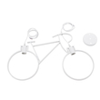 GloboStar® BIKE 01300 Vintage Κρεμαστό Φωτιστικό Φιγούρα Δίφωτο 2 x E27 IP20 Λευκό Μέταλλο - Μ67 x Π3.5 x Υ41cm