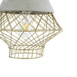 GloboStar® DURANT 01324 Μοντέρνο Κρεμαστό Φωτιστικό Πλέγμα Μονόφωτο 1 x E27 IP20 Γκρι Τσιμέντο με Μπεζ Μέταλλο - Μ35 x Π35 x Υ35cm