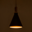 GloboStar® CALYPSO 01334 Μοντέρνο Κρεμαστό Φωτιστικό Καμπάνα Σετ Τρίφωτο 3 x E27 Μαύρο & Χρυσό Μέταλλο με Μπεζ Ξύλο - Μ110 x Π110 x Υ35cm