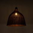GloboStar® BAHAMAS 01368 Boho Κρεμαστό Φωτιστικό Καμπάνα Μονόφωτο 1 x E27 IP20 Καφέ Ξύλο - Μ45 x Π45 x Υ45cm