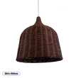 GloboStar® BAHAMAS 01369 Boho Κρεμαστό Φωτιστικό Καμπάνα Μονόφωτο 1 x E27 IP20 Καφέ Ξύλο - Μ60 x Π60 x Υ60cm