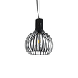 GloboStar® SCANDI 01386 Vintage Κρεμαστό Φωτιστικό Πλέγμα Μονόφωτο 1 x E27 IP20 Μαύρο Μέταλλο - Μ23 x Π23 x Υ30cm