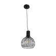 GloboStar® SCANDI 01386 Vintage Κρεμαστό Φωτιστικό Πλέγμα Μονόφωτο 1 x E27 IP20 Μαύρο Μέταλλο - Μ23 x Π23 x Υ30cm
