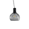 GloboStar® SCANDI 01386 Vintage Κρεμαστό Φωτιστικό Πλέγμα Μονόφωτο 1 x E27 IP20 Μαύρο Μέταλλο - Μ23 x Π23 x Υ30cm