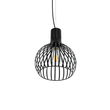 GloboStar® SCANDI 01386 Vintage Κρεμαστό Φωτιστικό Πλέγμα Μονόφωτο 1 x E27 IP20 Μαύρο Μέταλλο - Μ23 x Π23 x Υ30cm