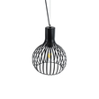 GloboStar® SCANDI 01386 Vintage Κρεμαστό Φωτιστικό Πλέγμα Μονόφωτο 1 x E27 IP20 Μαύρο Μέταλλο - Μ23 x Π23 x Υ30cm