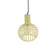 GloboStar® SCANDI 01387 Vintage Κρεμαστό Φωτιστικό Πλέγμα Μονόφωτο 1 x E27 IP20 Μπεζ Μέταλλο - Μ23 x Π23 x Υ30cm