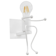 GloboStar® LITTLE MAN 01389 Μοντέρνο Επιτοίχιο Φωτιστικό Απλίκα Μονόφωτο 1 x E27 IP20 Λευκό Μέταλλο - Μ12 x Π19 x Υ17cm