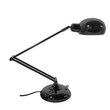 GloboStar® OFFICE BLACK 01392 Μοντέρνο Επιτραπέζιο Φωτιστικό Πορτατίφ Μονόφωτο Μεταλλικό Μαύρο Νίκελ Φ12 x Υ80cm