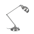 GloboStar® OFFICE CHROME 01393 Μοντέρνο Επιτραπέζιο Φωτιστικό Πορτατίφ Μονόφωτο 1 x E27 Χρώμιο Νίκελ Μεταλλικό Φ14 x Υ80cm