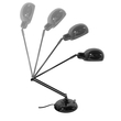 GloboStar® OFFICE BLACK 01392 Μοντέρνο Επιτραπέζιο Φωτιστικό Πορτατίφ Μονόφωτο Μεταλλικό Μαύρο Νίκελ Φ12 x Υ80cm