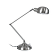 GloboStar® OFFICE CHROME 01393 Μοντέρνο Επιτραπέζιο Φωτιστικό Πορτατίφ Μονόφωτο 1 x E27 Χρώμιο Νίκελ Μεταλλικό Φ14 x Υ80cm