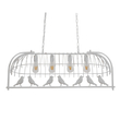 GloboStar® NEST 01403 Vintage Κρεμαστό Φωτιστικό Φιγούρα Πολύφωτο 4 x E27 IP20 Λευκό Μέταλλο με Πράσινο Πλαστικό - Μ103 x Π34 x Υ36.5cm