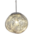 GloboStar® DIXAR 01464 Μοντέρνο Κρεμαστό Φωτιστικό Μπάλα Μονόφωτο 1 x E27 IP20 Ασημί Γυαλί - Μ36 x Π36 x Υ45cm