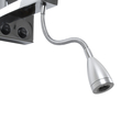 GloboStar® ELEGANT 01494 Μοντέρνο Επιτοίχιο Φωτιστικό Απλίκα με LED Βραχίονα Δίφωτο 1 x E27 IP20 Μαύρο Ύφασμα με Ασημί Μέταλλο - Μ17 x Π21 x Υ43cm