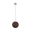 GloboStar® OCEANA 01354 Boho Κρεμαστό Φωτιστικό Μπάλα Μονόφωτο 1 x E27 IP20 Καφέ Σχοίνι - Μ20 x Π20 x Υ20cm