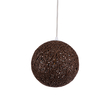 GloboStar® OCEANA 01354 Boho Κρεμαστό Φωτιστικό Μπάλα Μονόφωτο 1 x E27 IP20 Καφέ Σχοίνι - Μ20 x Π20 x Υ20cm