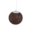 GloboStar® OCEANA 01354 Boho Κρεμαστό Φωτιστικό Μπάλα Μονόφωτο 1 x E27 IP20 Καφέ Σχοίνι - Μ20 x Π20 x Υ20cm
