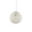 GloboStar® OCEANA 01355 Boho Κρεμαστό Φωτιστικό Μπάλα Μονόφωτο 1 x E27 IP20 Λευκό Σχοινί - Μ20 x Π20 x Υ20cm
