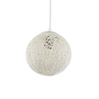 GloboStar® OCEANA 01355 Boho Κρεμαστό Φωτιστικό Μπάλα Μονόφωτο 1 x E27 IP20 Λευκό Σχοινί - Μ20 x Π20 x Υ20cm