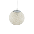GloboStar® OCEANA 01355 Boho Κρεμαστό Φωτιστικό Μπάλα Μονόφωτο 1 x E27 IP20 Λευκό Σχοινί - Μ20 x Π20 x Υ20cm