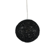 GloboStar® OCEANA 01356 Boho Κρεμαστό Φωτιστικό Μπάλα Μονόφωτο 1 x E27 IP20 Μαύρο Σχοινί - Μ20 x Π20 x Υ20cm