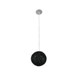 GloboStar® OCEANA 01356 Boho Κρεμαστό Φωτιστικό Μπάλα Μονόφωτο 1 x E27 IP20 Μαύρο Σχοινί - Μ20 x Π20 x Υ20cm