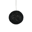 GloboStar® OCEANA 01356 Boho Κρεμαστό Φωτιστικό Μπάλα Μονόφωτο 1 x E27 IP20 Μαύρο Σχοινί - Μ20 x Π20 x Υ20cm