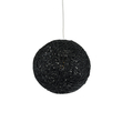 GloboStar® OCEANA 01356 Boho Κρεμαστό Φωτιστικό Μπάλα Μονόφωτο 1 x E27 IP20 Μαύρο Σχοινί - Μ20 x Π20 x Υ20cm