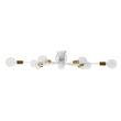 GloboStar® OLINDA 01383 Μοντέρνο Φωτιστικό Οροφής Πλέγμα Πολύφωτο 10 x E27 IP20 Λευκό & Χρυσό Μέταλλο - Μ95 x Π95 x Υ17cm