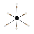 GloboStar® OLINDA 01384 Μοντέρνο Φωτιστικό Οροφής Πλέγμα Πολύφωτο 6 x E27 IP20 Μαύρο & Χάλκινο - Μέταλλο Μ60 x Π60 x Υ20cm