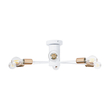 GloboStar® OLINDA 01385 Μοντέρνο Φωτιστικό Οροφής Πλέγμα Πολύφωτο 6 x E27 IP20 Λευκό & Χάλκινο - Μέταλλο Μ60 x Π60 x Υ20cm