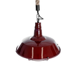 GloboStar® CRANE 01410 Vintage Κρεμαστό Φωτιστικό Μονόφωτο Καμπάνα 1 x E27 IP20 Μπορντό Κόκκινο & Λευκό Μεταλλο με Μπεζ Σχοινί - Μ36 x Π36 x Y31cm