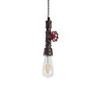 GloboStar® SPIGOT 01413 Vintage Κρεμαστό Φωτιστικό Ανάρτηση Μονόφωτο 1 x E27 IP20 Χάλκινο & Κόκκινο Μεταλλο - Μ5 x Π5 x Y20cm
