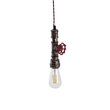 GloboStar® SPIGOT 01413 Vintage Κρεμαστό Φωτιστικό Ανάρτηση Μονόφωτο 1 x E27 IP20 Χάλκινο & Κόκκινο Μεταλλο - Μ5 x Π5 x Y20cm